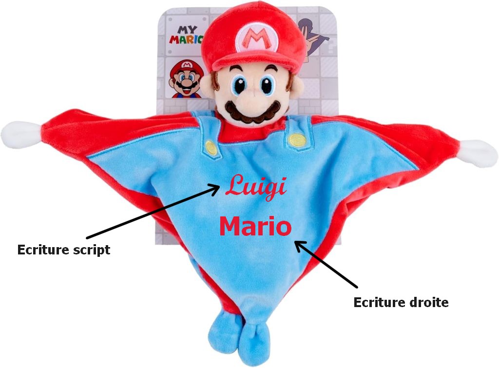 Doudou Mario Bros avec Hochet Doudou Mario Bros avec Hochet